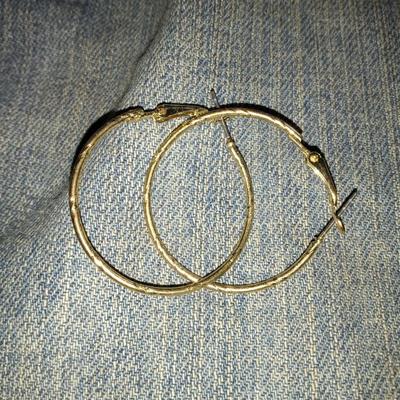 Bamboo Themed Sterling Silver Hoops