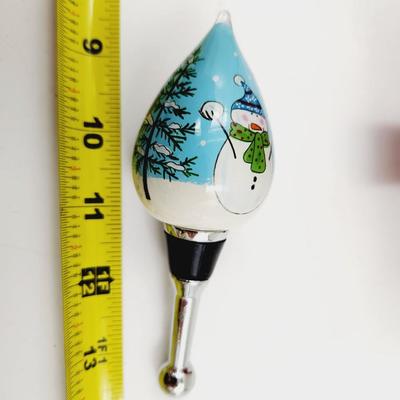 LI BEIN BOTTLE STOPPER 2014 SNOWMAN PLAYING