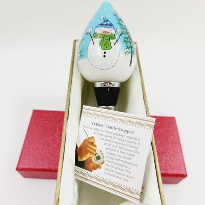 LI BEIN BOTTLE STOPPER 2014 SNOWMAN PLAYING