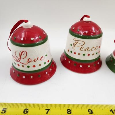 PEACE, LOVE, JOY & NOEL SET OF 4 BELLS