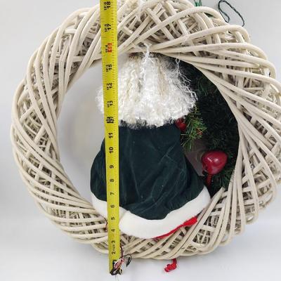BEAUTIFUL WOVEN WOOD SANTA AND MORE WREATH