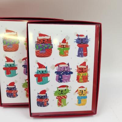 4 PACK OF CAT CHRISTMAS CARDS