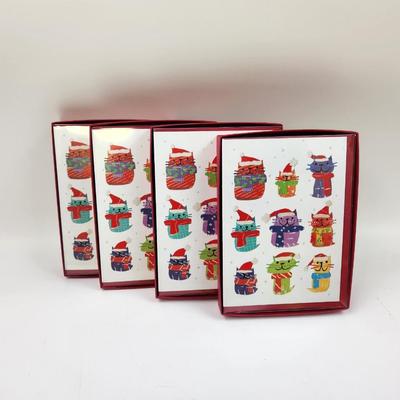 4 PACK OF CAT CHRISTMAS CARDS