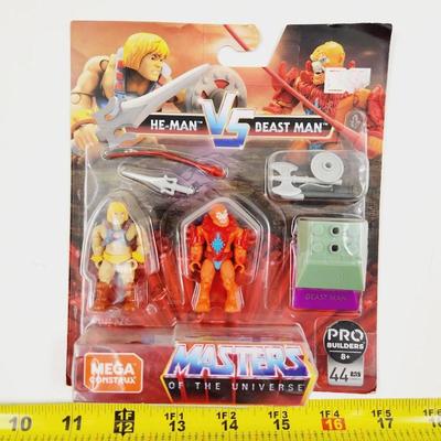 MASTERS OF THE UNIVERSE PRO BUILDER HE-MAN VS BEAST MAN TOY COLLECTABLE