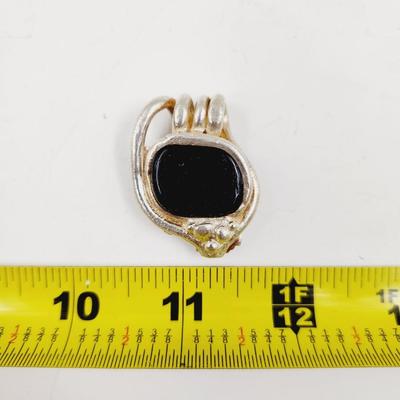 BEAUTIFUL HAND CRAFTED STERLING SILVER W/ DESIGNER GLASS PENDANT