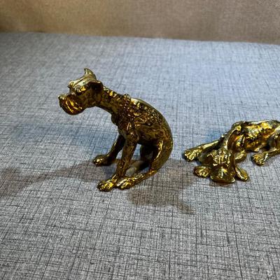 Whimsical Brass Dog Sculptures 