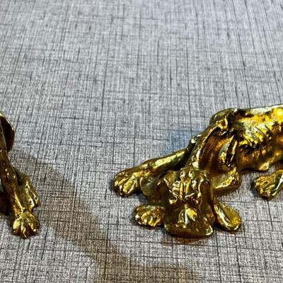 Whimsical Brass Dog Sculptures 