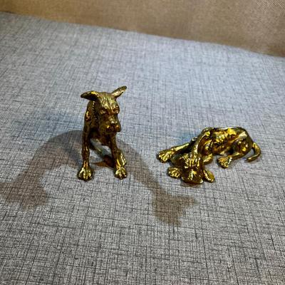 Whimsical Brass Dog Sculptures 