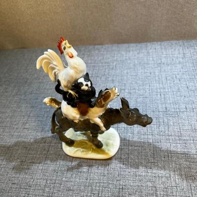 Whimsical Hutchenreather Porcelain Pile on the Donkey, Barn Animals 