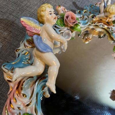 Dresden Putti / Cherub Mirror, Vintage 