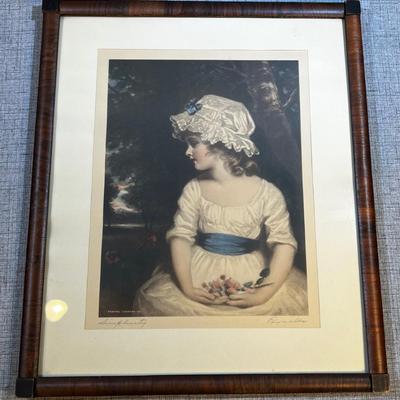 Antique Art Print Titled: Simplicity Signed in Pencil 