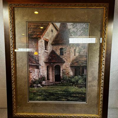 French Cottage Framed and Matted Print 