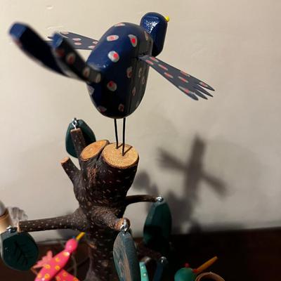 Fabulous Whimsical Hand Crafted Bird Lamp by Carey 