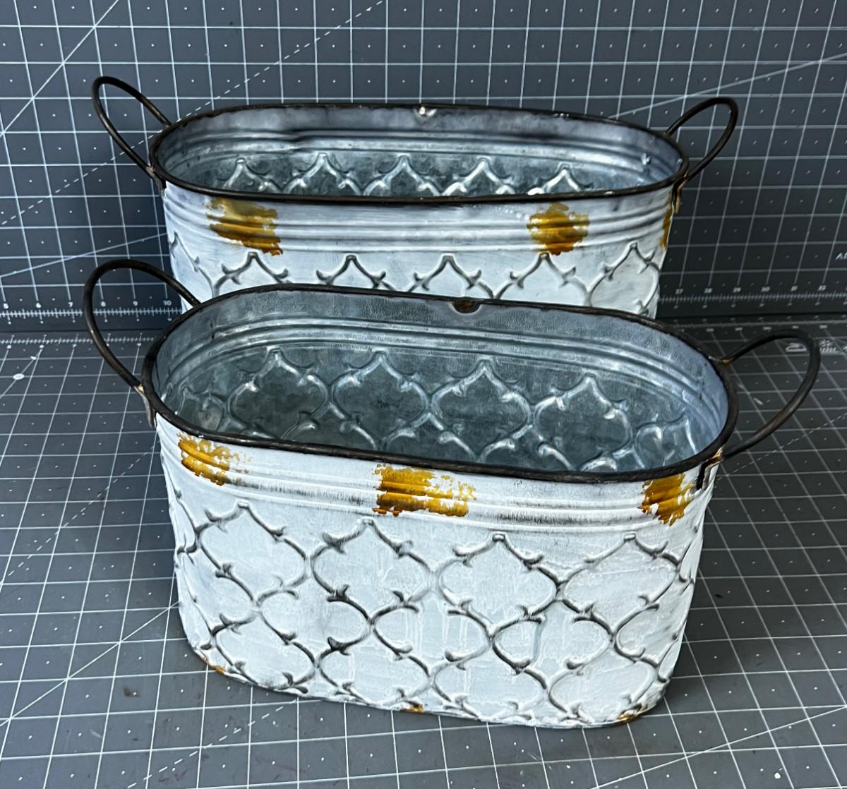 Rustic Tin Buckets