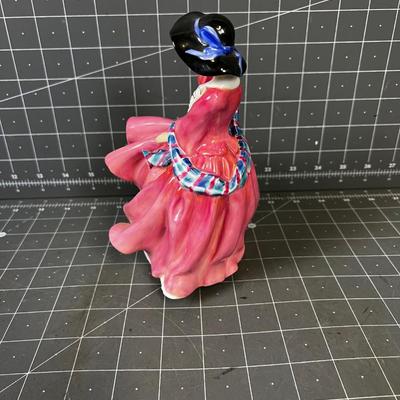 Royal Doulton Top of the Hill Figurine Pink Dress Lady