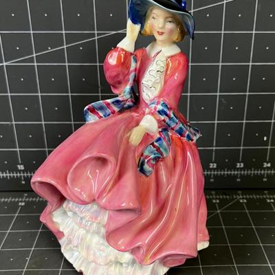Royal Doulton Top of the Hill Figurine Pink Dress Lady