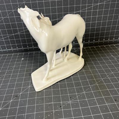 Beautiful White Mare and A Colt Statue 