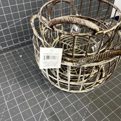 3 Metal Baskets Rustic Plant Holders Etc. 