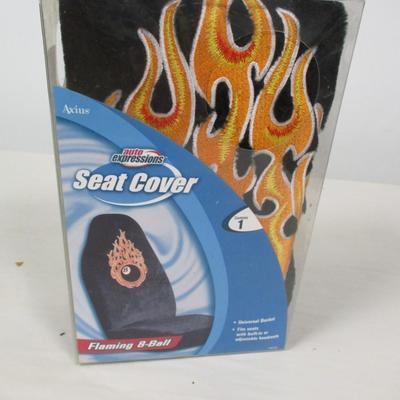 Flaming 8-Ball Seat Cover