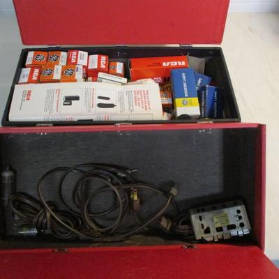 RCA Receiving Tubes Case Foldout Storage With Bulbs