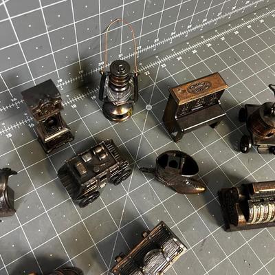 Collection of 10 Pencil Sharpeners: Saddle, Cash Register, Treasure Chest, 