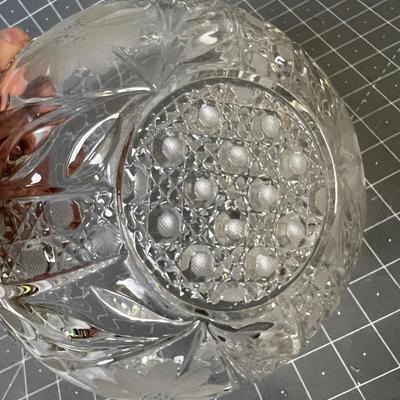 Cut Glass Crystal Serving Bowl  
