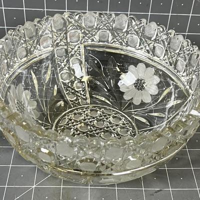 Cut Glass Crystal Serving Bowl  