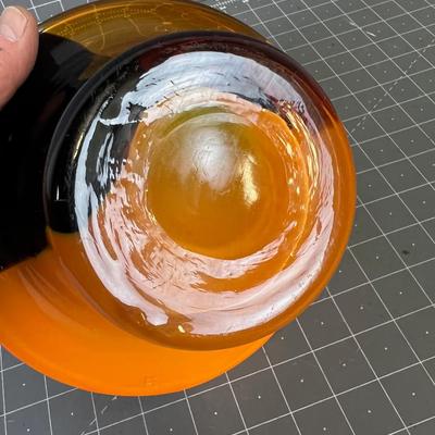 Gorgeous Hand Blown Orange Glass Bowl