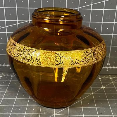 Pretty Amber and Gold Vase