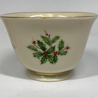 Lenox Holly Leaf and Berry Small Open Sugar Nut Candy Bowl & Cake Pie Serving Spatula