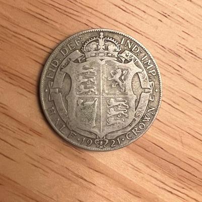 Silver 1921 Half Crown Low Mintage