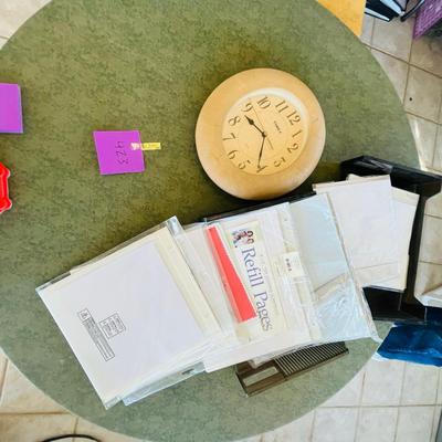 Scrap book supplies + Clock