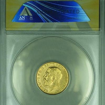 1912 Great Britain Gold Half Sovereign Coin ANACS 55