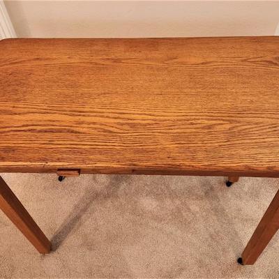 Lot #162  Solid Oak Student Desk with pull out drawer