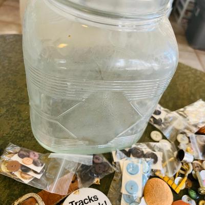Jar of buttons and notions