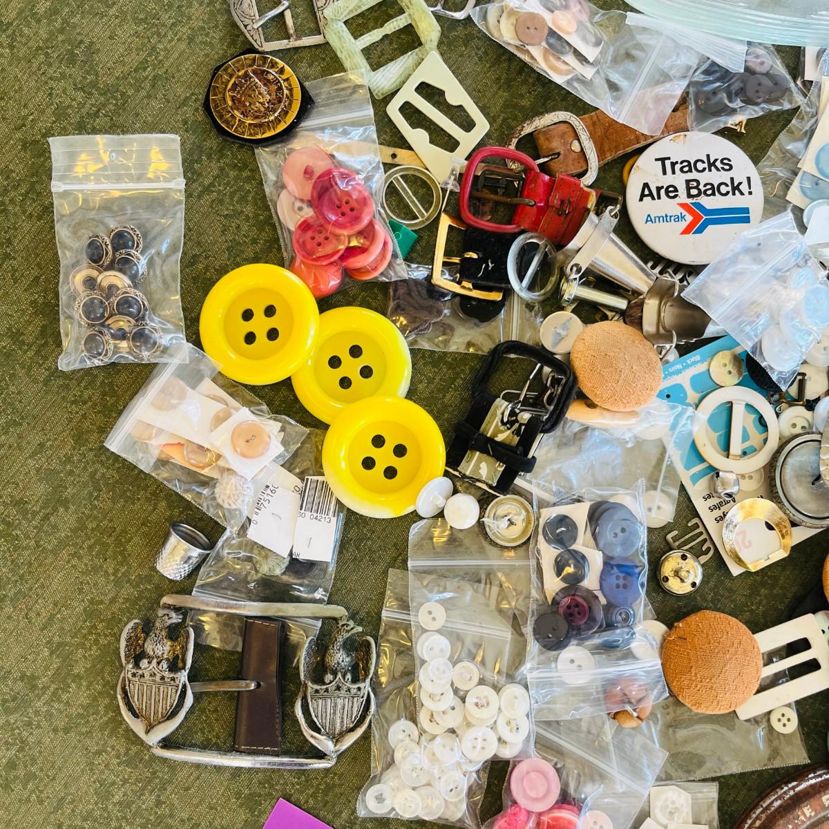 Jar of buttons and notions