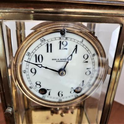 Lot #170  Wonderful Antique Geo. S. Newstedt Brass Clock - works