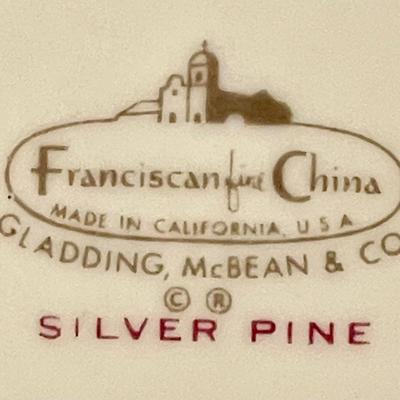 Vintage Franciscan Fine China Minty Blue Atomic Silver Pine Gladding, McBean & Co.