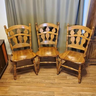 Set of 3 Wooden Dinette Chairs