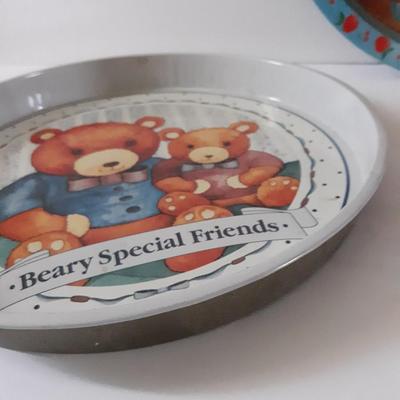 Vintage Aluminum- Metal Round Beverage or Snack Trays