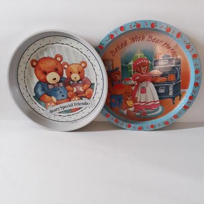 Vintage Aluminum- Metal Round Beverage or Snack Trays