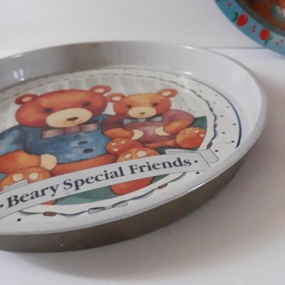 Vintage Aluminum- Metal Round Beverage or Snack Trays