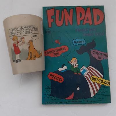 Vintage Children's Lot - Fun Pad Book / Annie Cup