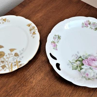 Lot #176  Lot of 2 Antique Cabinet Plates - Limoges/Silesia