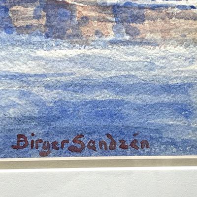 Rare Birger Sandzen Original Watercolor Painting in archival framing 10x14