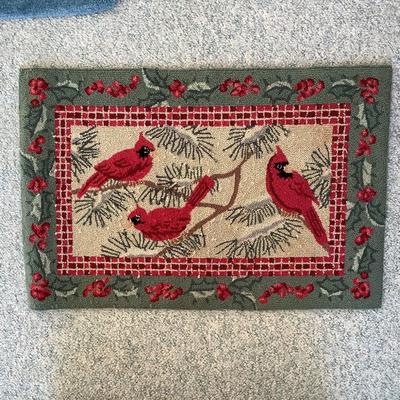 8241 Christmas Red Cardinal Hooked Rug