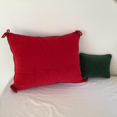 8243 Two Christmas Needlepoint Topiary Pillows