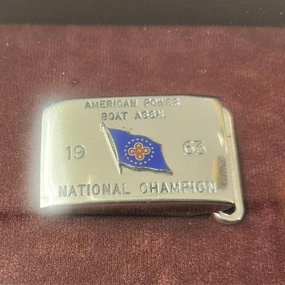 Lot #203 American Power Boat Association 1963 - National Champion Belt Buckle