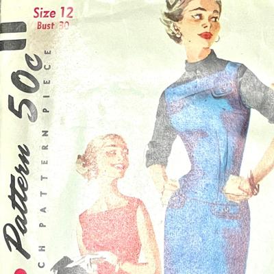 Simplicity Printed Pattern No. 1379 size 12 bust 30 vintage  women's dress sewing pattern