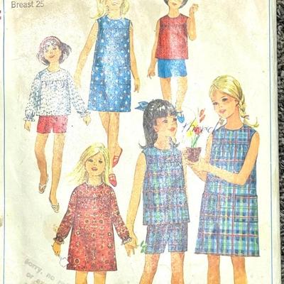 vintage sewing pattern romper dress top Simplicity No. 6516 girl's size 7 breast 25 1966